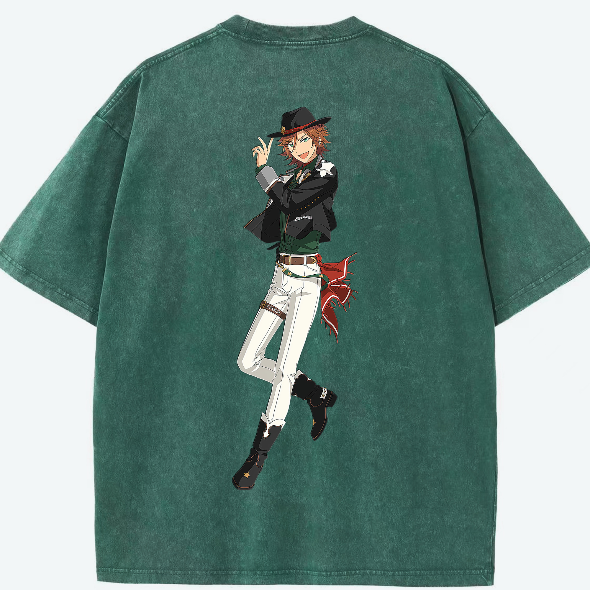 （画像用） あんさんぶるスターズ! Ensemble Stars 綿100% ヴィンテージ風 半袖Tシャツ（背面プリント）
